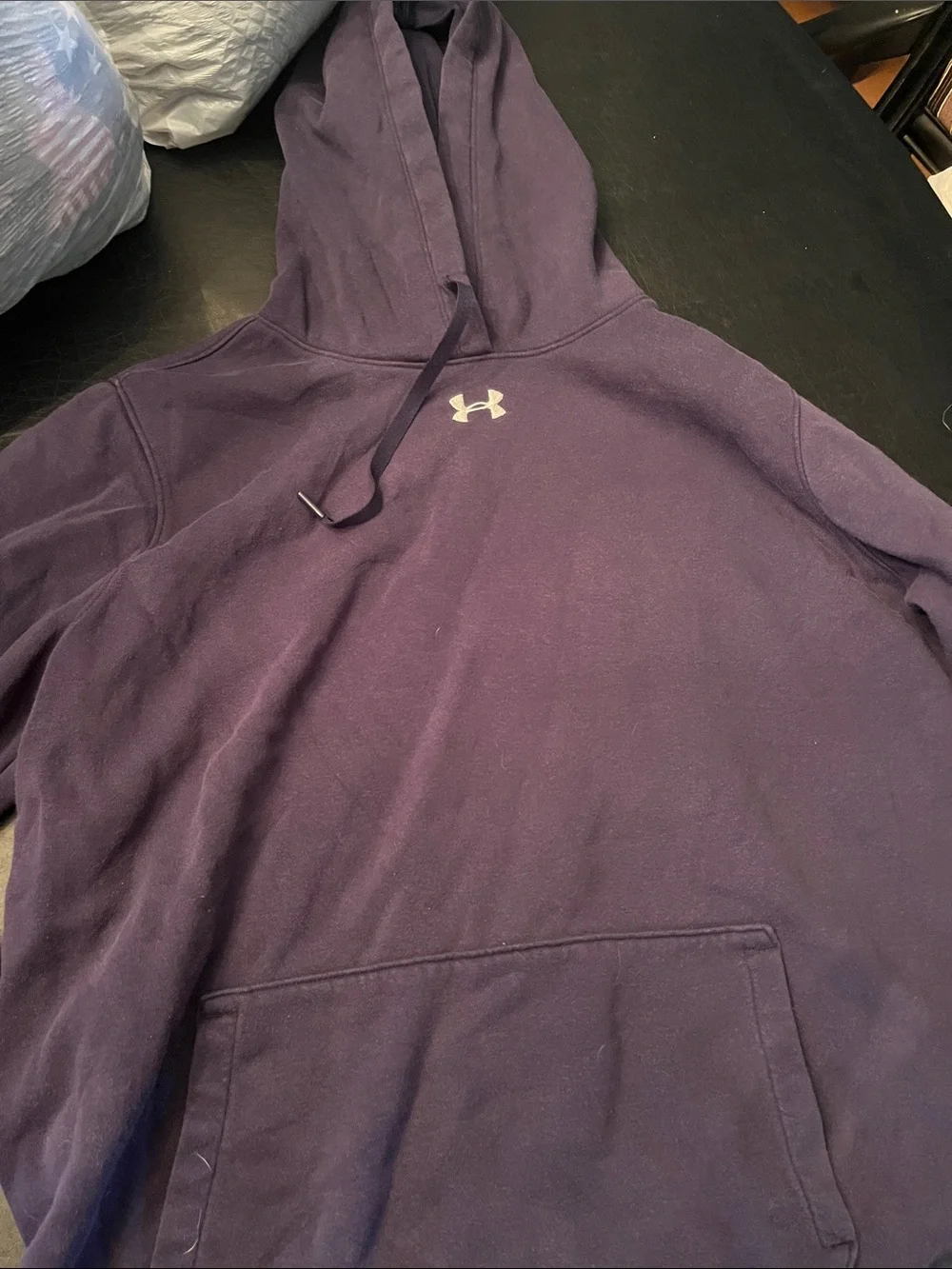 Under Armour Deep Purple Pullover Hoodie with Logo
